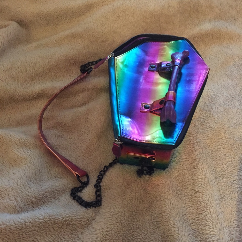 Rainbow coffin purse